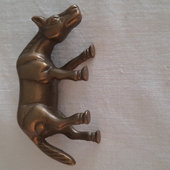 Vintage Brass Grazing Horse - Picture 5 of 6